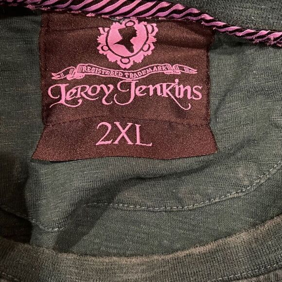 LeRoy Jenkins Green Print T-Shirt Sz.2XL - Picture 4 of 4